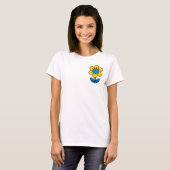 Blauwe en gele bloem in Oekraïense stijl T-shirt (Voorkant volledig)
