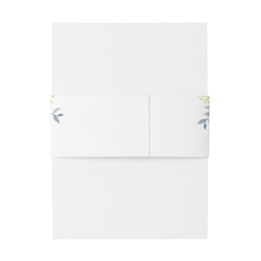 Blauwe en Gele Bloemen Bruiloft Uitnodigingen Wikkel (Achterkant Voorbeeld)