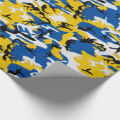 Blauwe en gele Camo Cadeaupapier (Hoek)