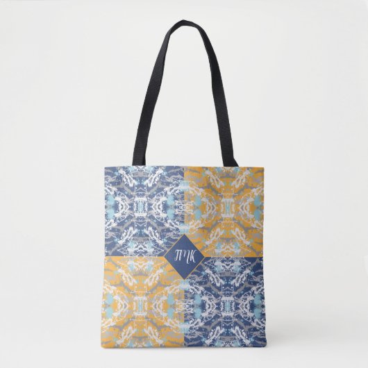 Blauwe en gele Canvas tas (Voorkant)