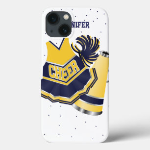 Blauwe en gele Cheerleader iPad-draagtas iPhone 13 Hoesje