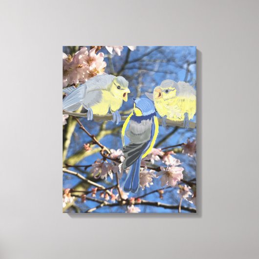 Blauwe en gele cichorei canvas afdruk (Voorkant)