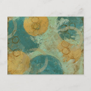 Blauwe en gele cirkels briefkaart