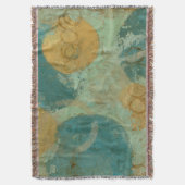 Blauwe en gele cirkels deken (Voorkant Verticaal)