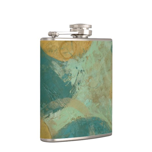 Blauwe en gele cirkels heupfles (Rechts)