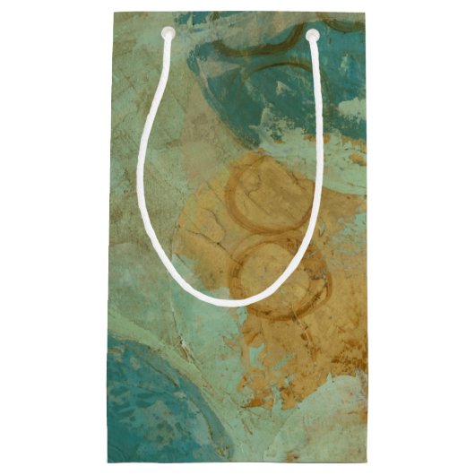 Blauwe en gele cirkels klein cadeauzakje (Voorkant)