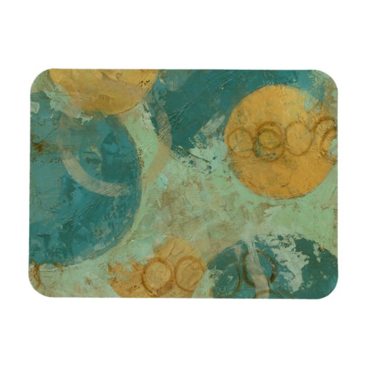 Blauwe en gele cirkels magneet (Horizontaal)