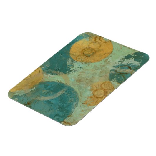 Blauwe en gele cirkels magneet (Linkerzijde)