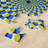 Blauwe en gele cirkels optische illusie - hard legpuzzel (Zijkant)
