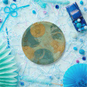 Blauwe en gele cirkels papieren bordje (Feest)