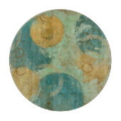 Blauwe en gele cirkels snijplank (Voorkant)