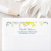 Blauwe en gele Floral Etiket (Insitu)