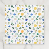 Blauwe en gele Floral Weddenschap Hartelijk dank Bedankjes Labels (Achterkant)