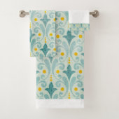 Blauwe en gele handdoekset bad handdoek (Insitu)