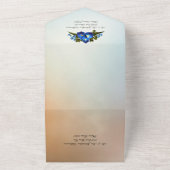 Blauwe en gele Irises Wedding All In One Uitnodiging (Buitenkant)