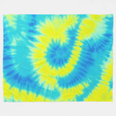 Blauwe en gele kleurstof fleece deken (Voorkant (Horizontaal))