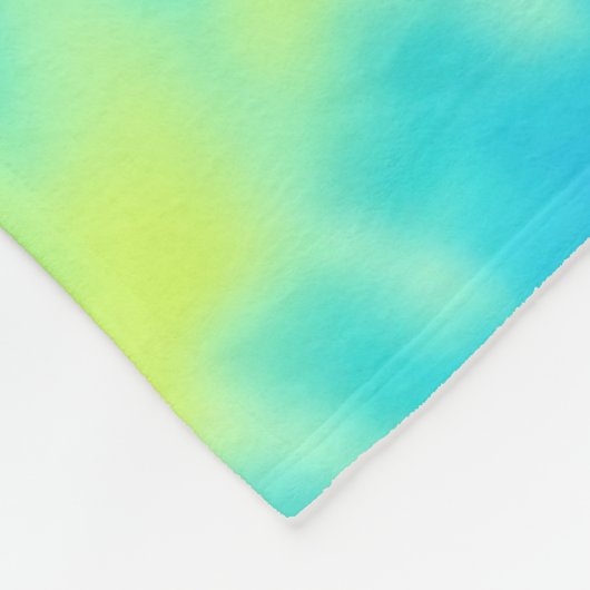 Blauwe en gele kleurstof fleece deken (Hoek)