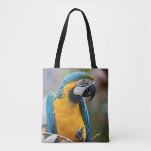 Blauwe en gele Macaw Alles over printtas Draagtas