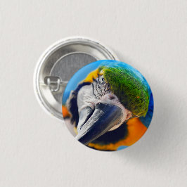 Blauwe en gele Macaw, papegaaien Ronde Button 3,2 Cm