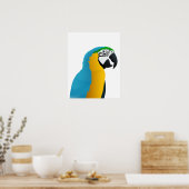 Blauwe en gele Macaw Poster (Keuken)