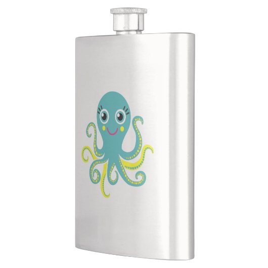 Blauwe en Gele Octopus Heupfles (Links)