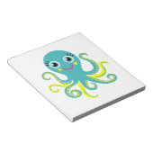 Blauwe en Gele Octopus Notitieblok (Schuin)