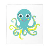 Blauwe en Gele Octopus Notitieblok (Voorkant)