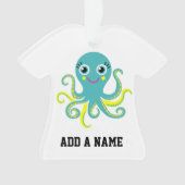 Blauwe en Gele Octopus Ornament (voorkant)