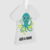 Blauwe en Gele Octopus Ornament (voorkant)