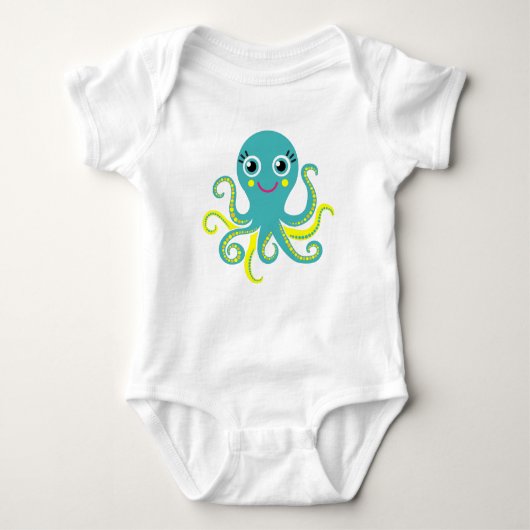 Blauwe en Gele Octopus Romper (Voorkant)