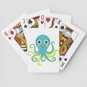 Blauwe en Gele Octopus Speelkaarten