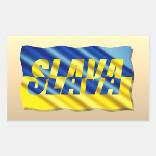 Blauwe en gele Oekraïense inspiratie Vrede geen oo Rechthoekige Sticker