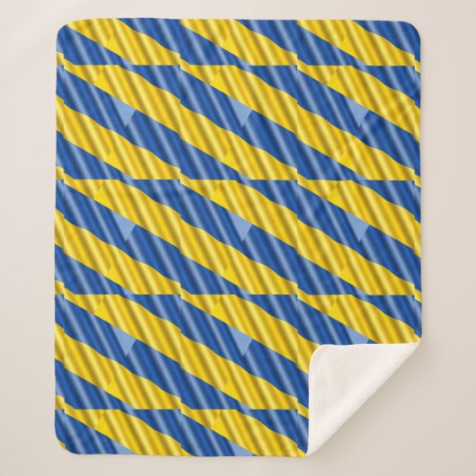 Blauwe en gele Oekraïense inspiratie Vrede geen oo Sherpa Deken (Voorkant)