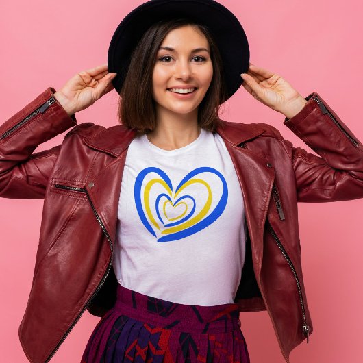 Blauwe en gele Oekraïense inspiratie Vrede geen oo T-shirt