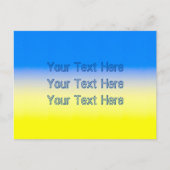 Blauwe en gele Oekraïne Geïnspireerde aangepaste t Briefkaart (Voorkant)