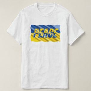 Blauwe en gele Oekraïne geïnspireerde vrede zonder T-shirt