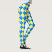 Blauwe en gele Oekraïne Geïnspireerde vredesanti-o Leggings (Rechts)