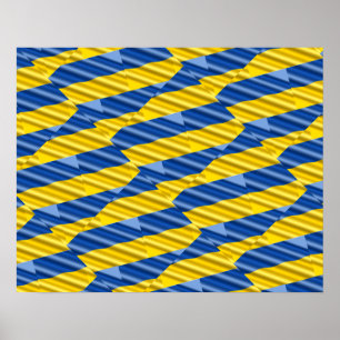 Blauwe en gele Oekraïne Geïnspireerde vredesanti-o Poster