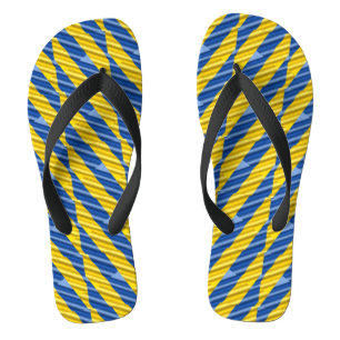 Blauwe en gele Oekraïne Geïnspireerde vredesanti-o Teenslippers