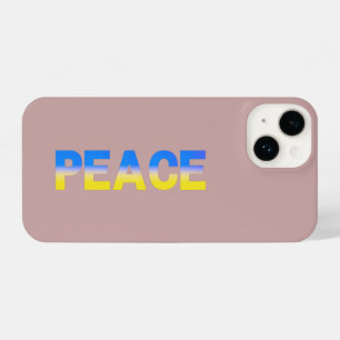Blauwe en gele PEACE Ukraine-inspiratie iPhone 14 Hoesje