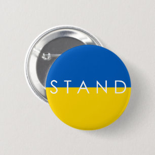Blauwe en gele standaard met Oekraïne Ronde Button 5,7 Cm