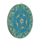 Blauwe en gele sterren dartbord (Voorkant Links)
