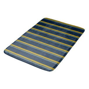 Blauwe en gele strepen badmat