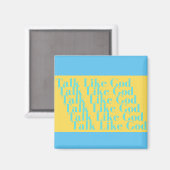 Blauwe en gele talk als God magnet Magneet (Voorkant / Achterkant)