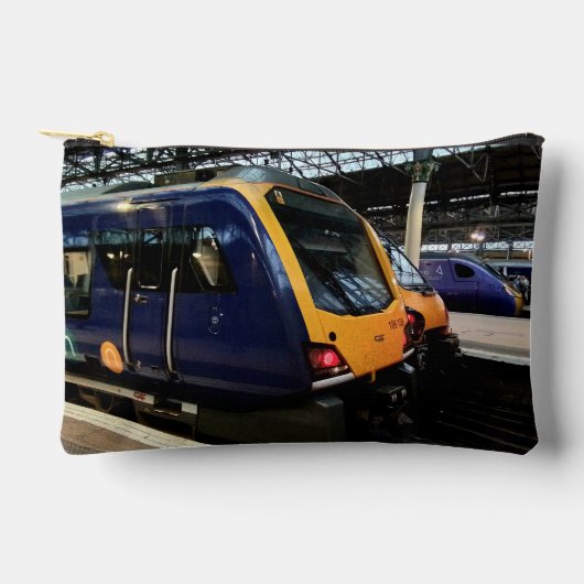 Blauwe en gele trein etui (Voorkant)