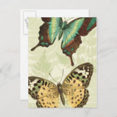 Blauwe en gele vlinder briefkaart (Voorkant / Achterkant)