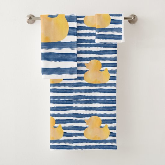 Blauwe en gele Waterverf Bad Handdoek (Insitu)