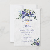 Blauwe en gele waterverf kaart (Voorkant)