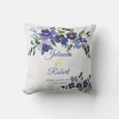 Blauwe en gele waterverf kussen (Voorkant)