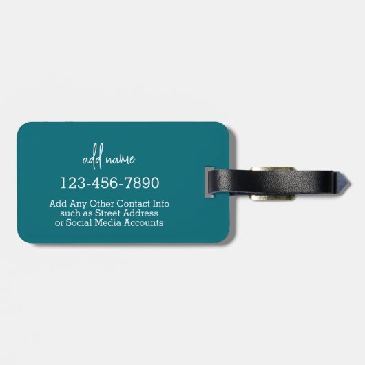 Blauwe en gele whimsical Daisy Custom Text Bagagelabel (Achterkant horizontaal)